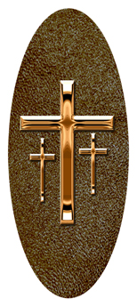 344 D516-517-CP-SH-BR Copper 3 Crosses Shimmer Brown